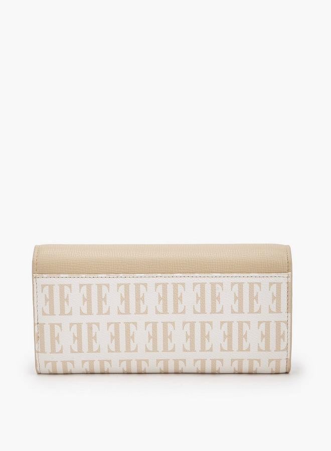 ELLE Monogram Print Wallet with Snap Button Closure - Image 4